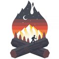 Sticker Art Campfire Printed Sticker 470165